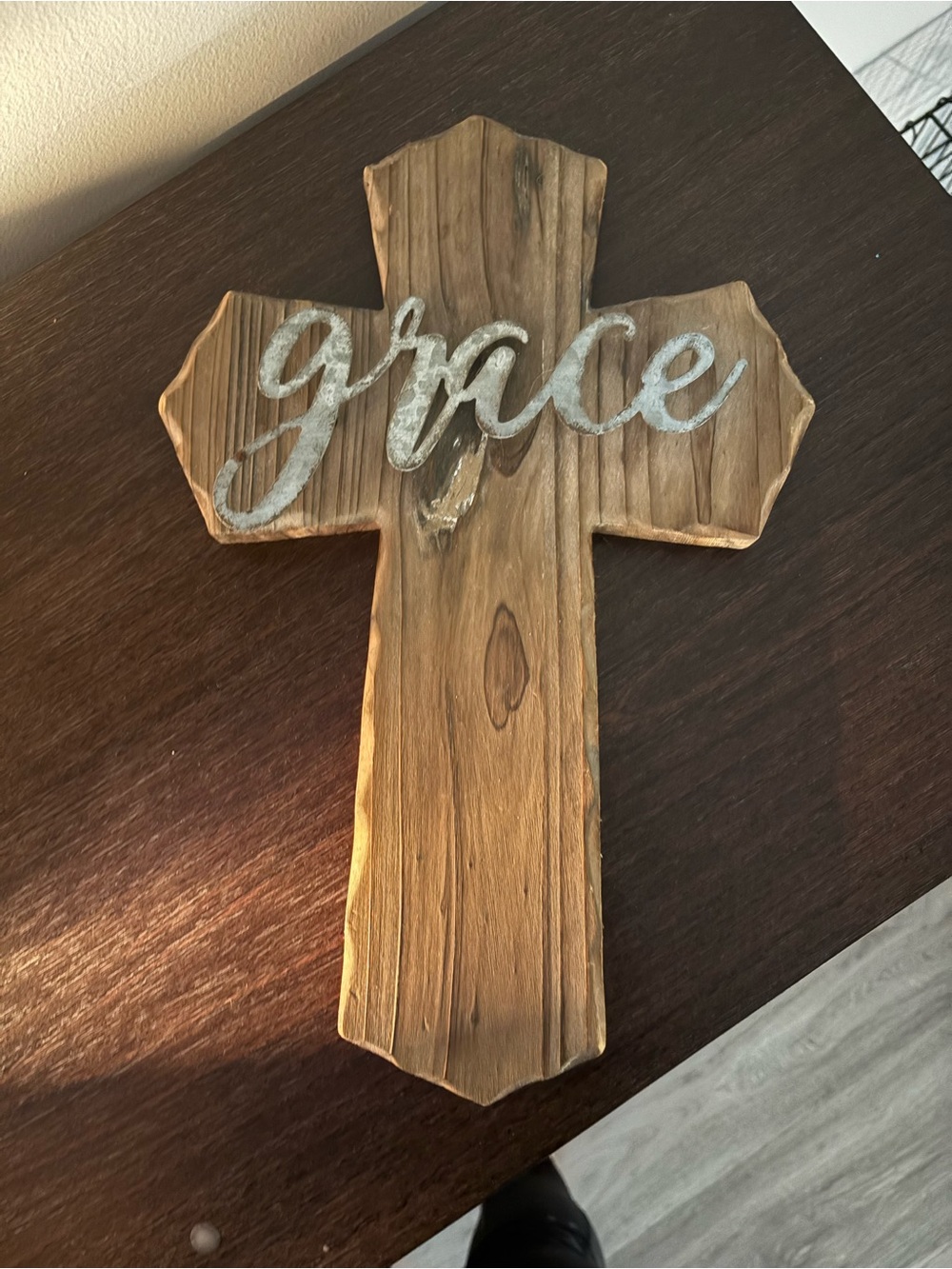Hobby Lobby Wooden Wall Plaque in Brown with Natural Wood Grain